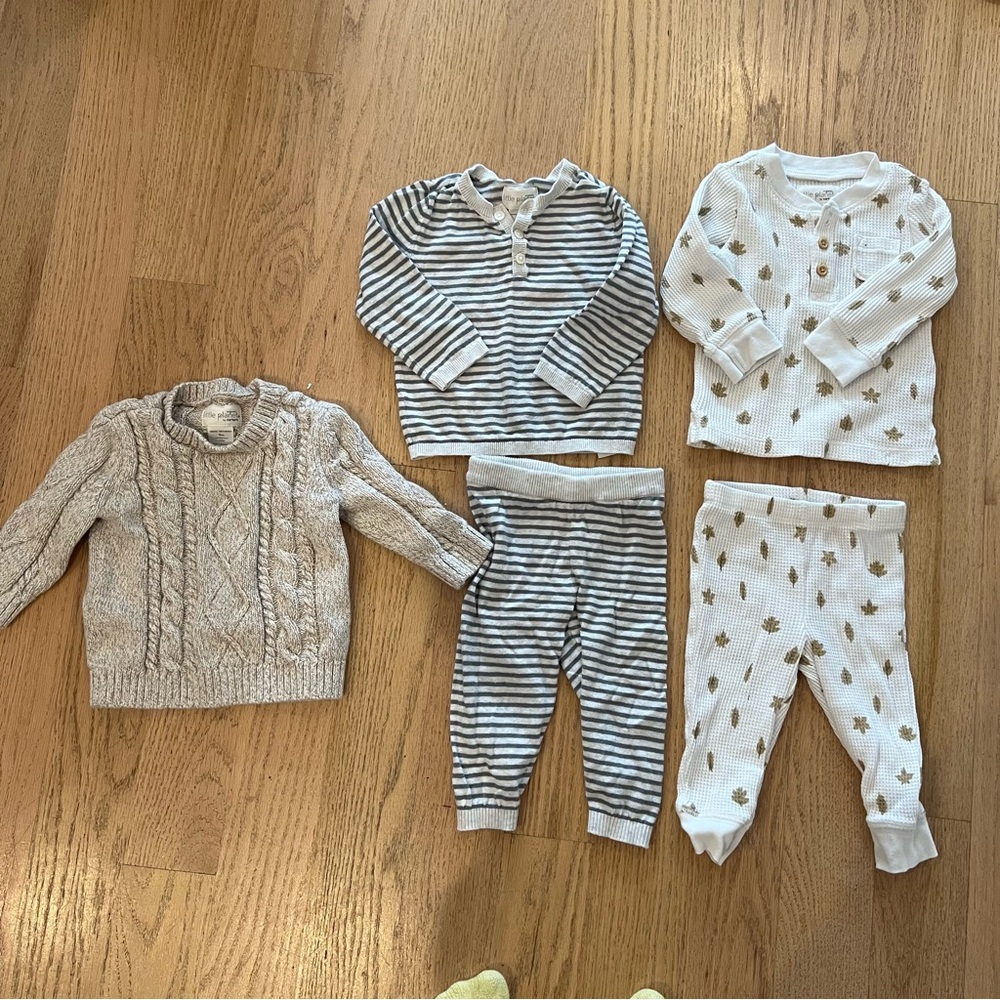 Cozy Knit and Striped Kids Bottoms Set
